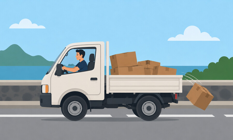 Penalty point offence 4: Carrying an insecure load that is falling, liable to fall or projecting from the vehicle