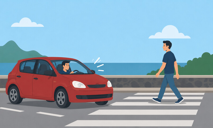Penalty point offence 5: Failing to allow free and uninterrupted passage to a pedestrian using a crossing