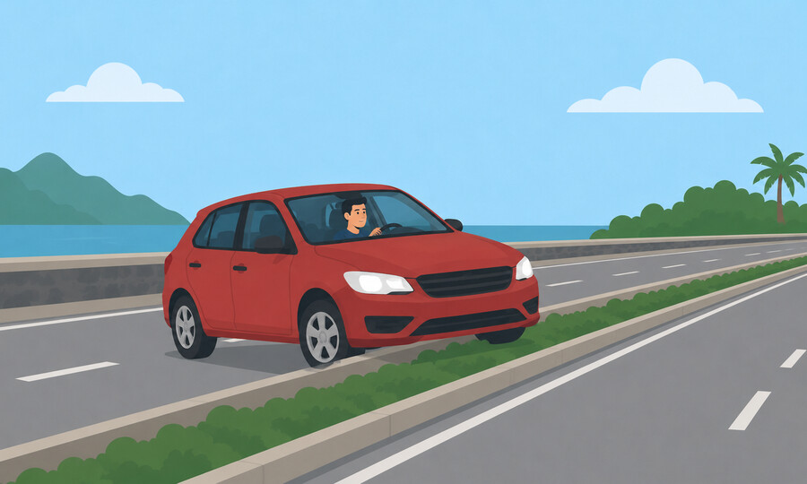 Penalty point offence 7: Driving or moving on a central reservation