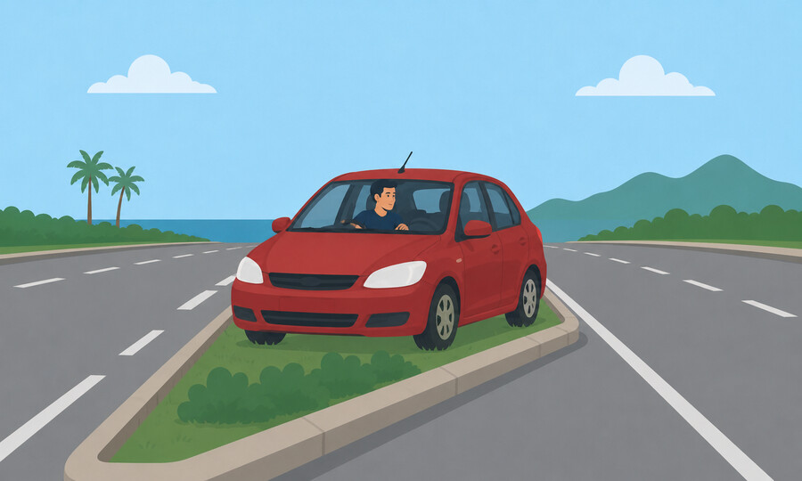 Penalty point offence 8: Stopping on a central reservation