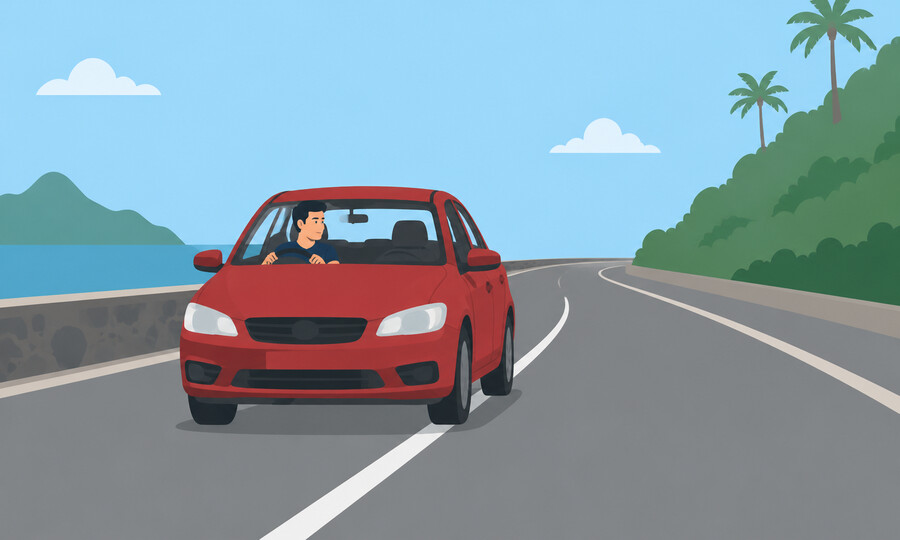 Penalty point offence 12: Crossing a continuous white line