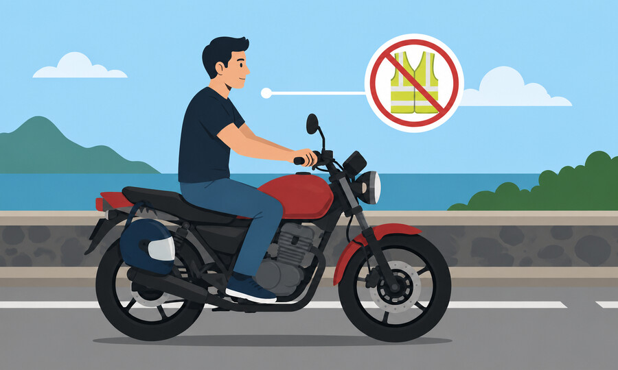 Penalty point offence 15: Failing to wear prescribed high-visibility clothing while riding an autocycle
