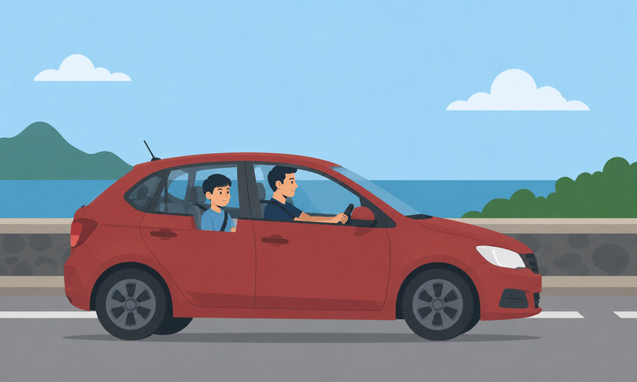 Penalty point offence 21: Allowing a child under 10 in the front seat of a moving vehicle, other than a motor bus