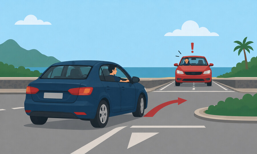 Penalty point offence 22: Failing to signal properly before turning or stopping