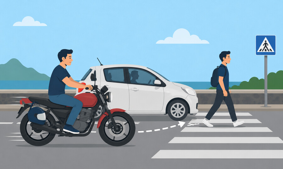 Penalty point offence 31: Overtaking or passing a vehicle stopped at a pedestrian crossing